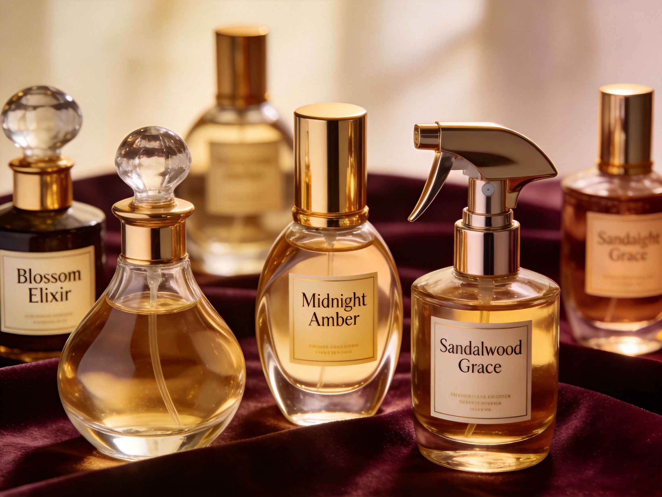 Perfume bottles on display